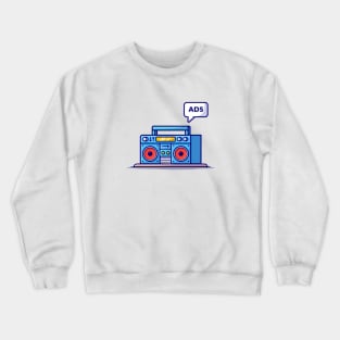 Radio Tape Cartoon Vector Icon Illustration Crewneck Sweatshirt